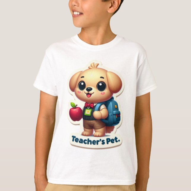 Back to school "Teacher Pet" Pun T Shirt (Framsida)
