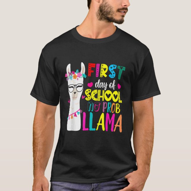 Back To School Teachers No Prob Llama T Shirt (Framsida)