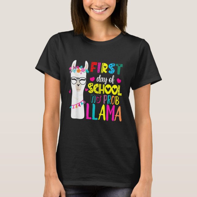 Back To School Teachers No Prob Llama T Shirt (Framsida)