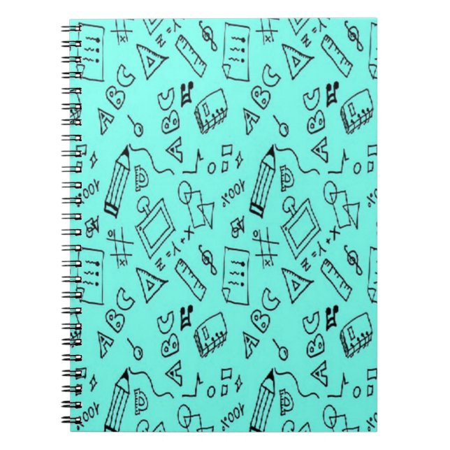 Back to school teal anteckningsbok (Framsidan)