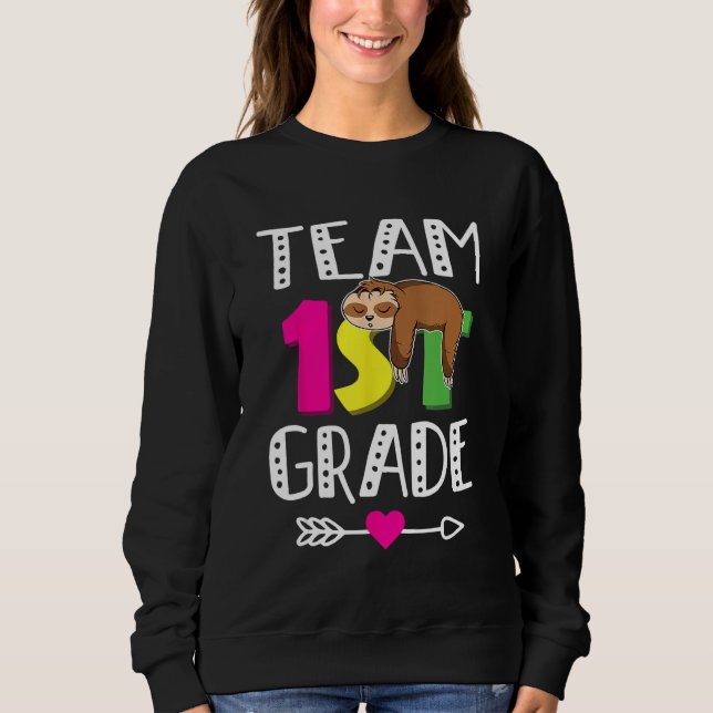 Back To School Team 1st Grade Cute Sloth  Kids T Shirt (Framsida)