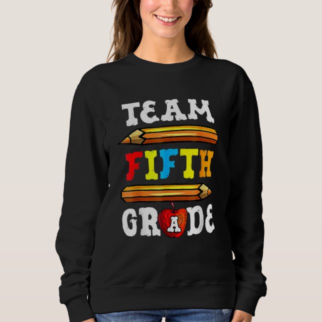 Back To School Team 5th Fifth Grade Pencil Student T Shirt (Framsida)