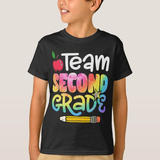 Back to school Team andra Klass Tie Dye andra Klas T Shirt (Framsida)