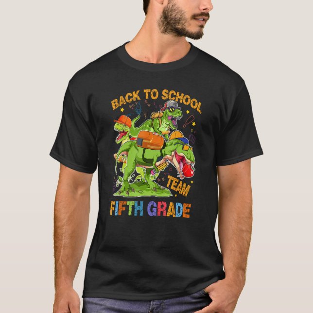 Back to school Team Femte Klass Rex 5th Grader Din T Shirt (Framsida)