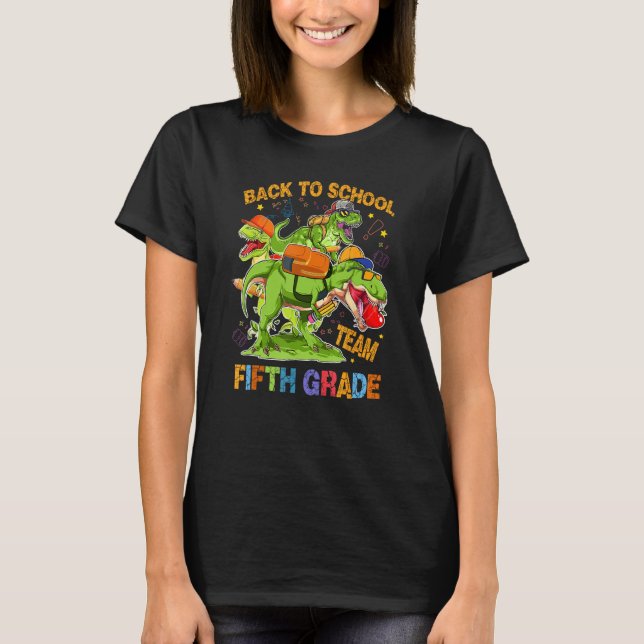 Back To School Team Fifth Grade Rex 5th Grader Din T Shirt (Framsida)