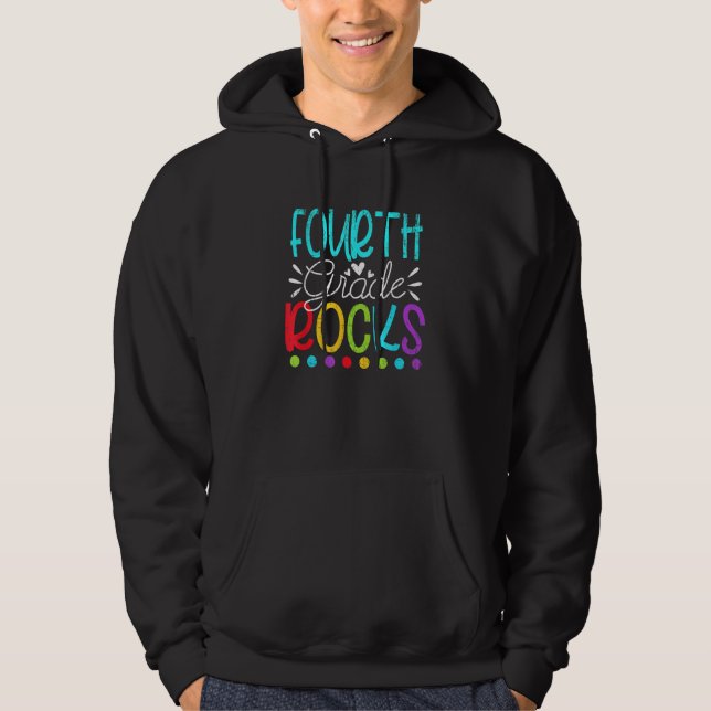 Back To School Team Fourth Grade Hello 4th Grade R Hoodie (Framsida)