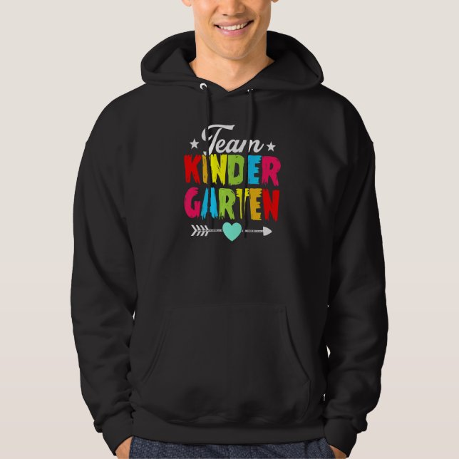 Back to school Team Kindergarten Lärare Cute Firs Hoodie (Framsida)