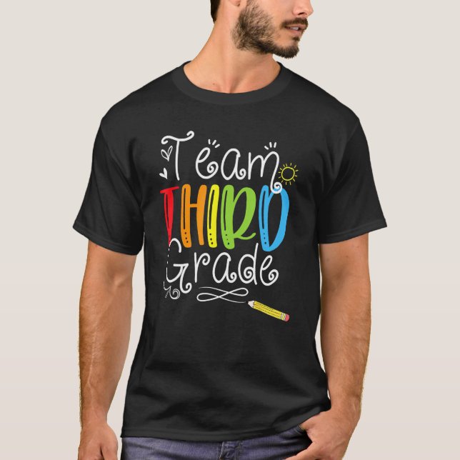 Back To School  Team Third Grade 3rd Teacher Stude T Shirt (Framsida)