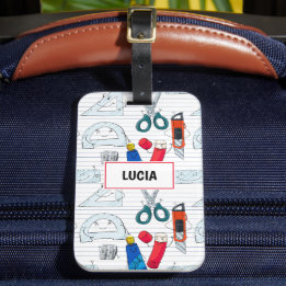 Back to school-tecken bagagebricka