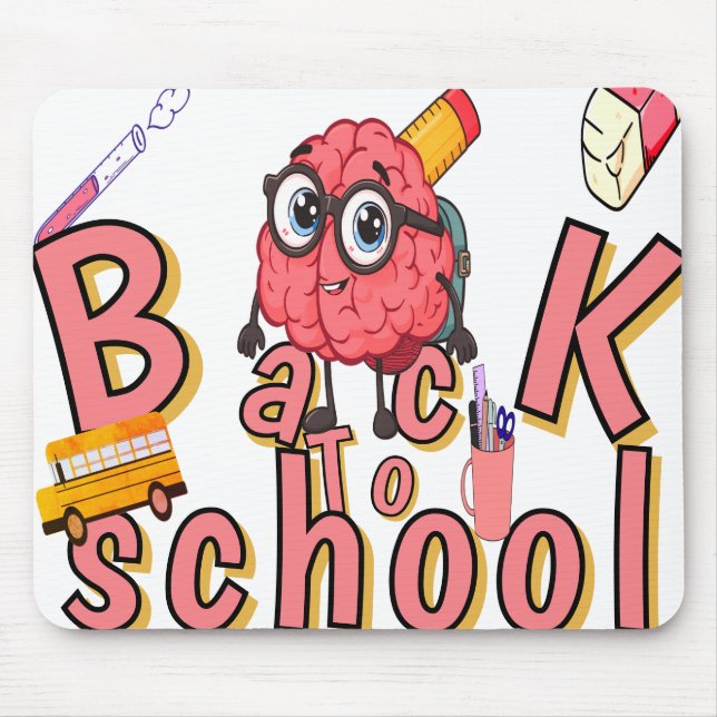 Back to school Tecknad Brain Musmatta - inspiratio (Framsidan)