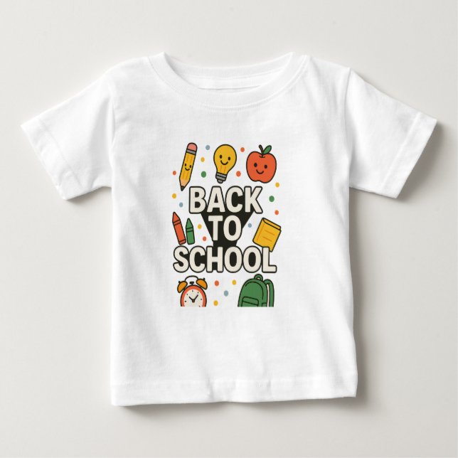 Back to school Tecknad Kids Shirt T (Framsida)