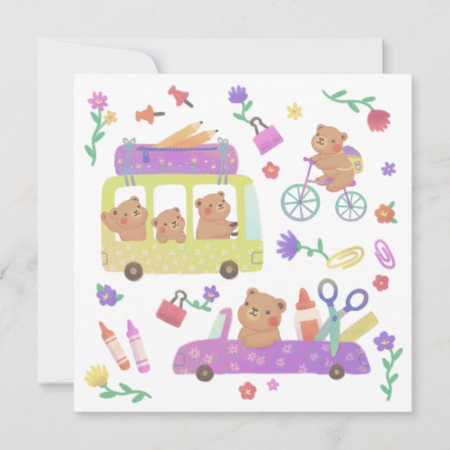 Back to school: Teddys Redo till skolan Kort (Framsida)