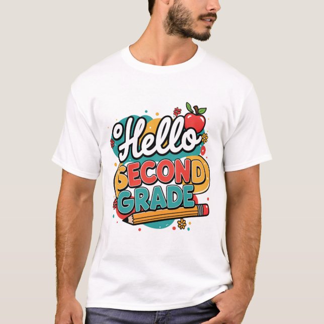 Back to school Tee | Hej Second Klass T-Shirt (Framsida)