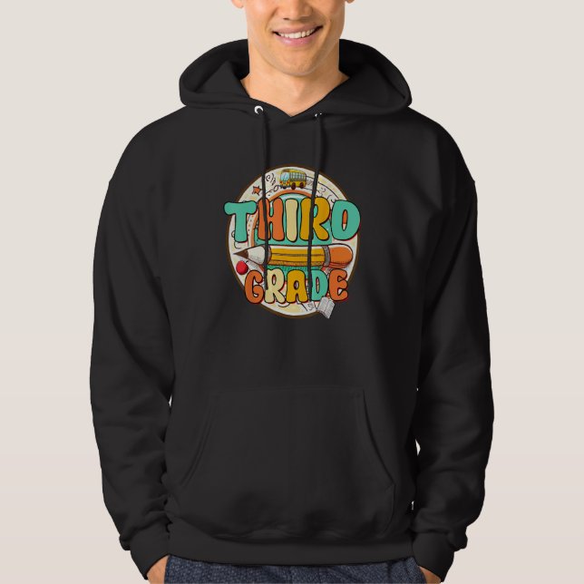 Back To School Third Grade Vibes Student Teacher W Hoodie (Framsida)