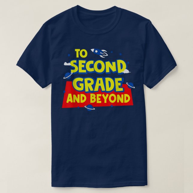 Back to school till andra Klass och bortom raketen T Shirt (Design framsida)