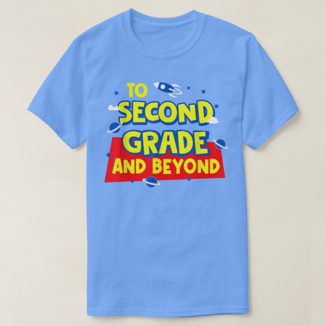 Back to school till andra Klass och bortom raketen T Shirt (Design framsida)