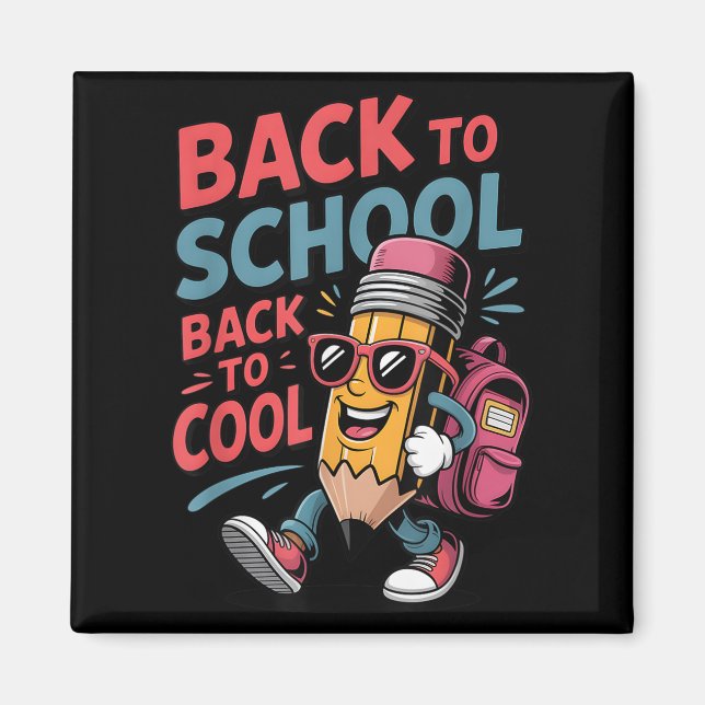 Back to school tillbaka till Coolans ryggsäckspenn Magnet (Framsidan)