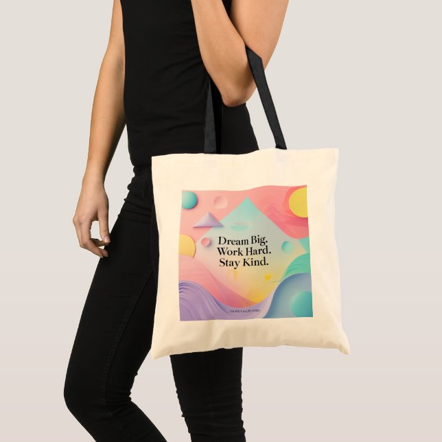 Back to School Tote Bag – Motivational Quote "Drea Tygkasse (Framsida (produkt))