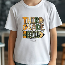 Back to school Tredje Klass-killen Camo Boy T-Shir T Shirt