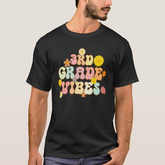 Back to school Tredje Klass Vibes Retro Teacher T Shirt (Framsida)