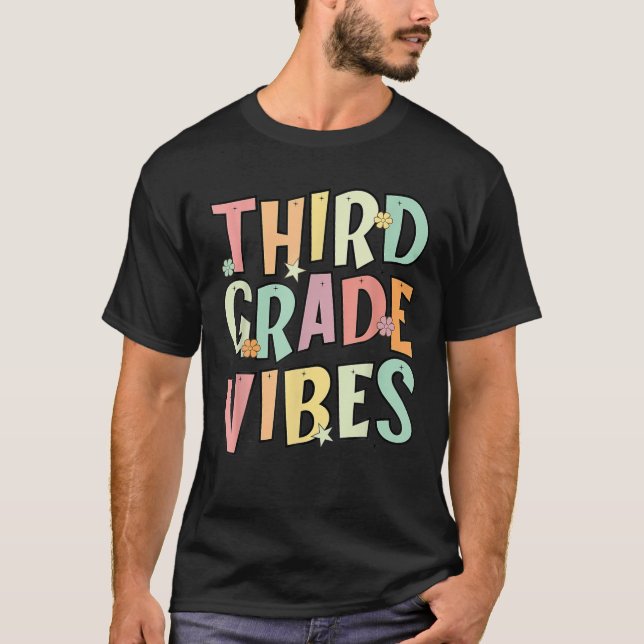 Back to school Tredje Klass Vibes Retro Teacher Wo T Shirt (Framsida)