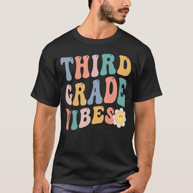 Back to school Tredje Klass Vibes Student Retro tr T Shirt (Framsida)