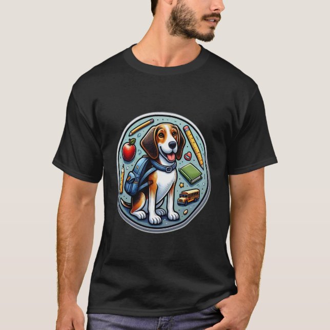 Back To School Treeing Walker Coonhoun Dog Boy Gir T Shirt (Framsida)