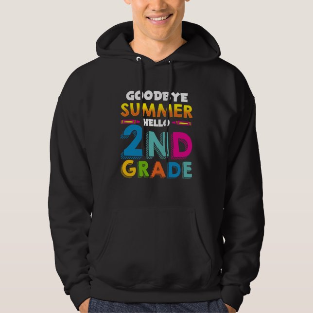 Back to School Tschüss Sommer Hello 2nd Class Sayi Hoodie (Framsida)