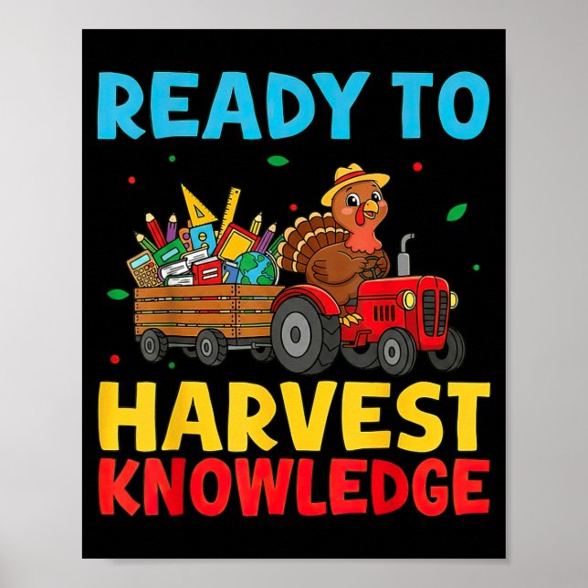 Back To School Turkey Farming Tractor Farmer Kids  Poster (Framsidan)