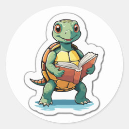 Back to school Turtle - en långsam och stabil Read Runt Klistermärke
