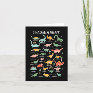 Back to school-typer av dinosaurier-alfabet-ID Kort