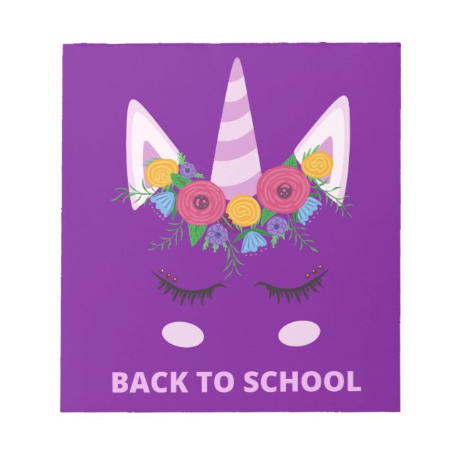 Back to school Unicorn Anteckningsblock (Framsida)