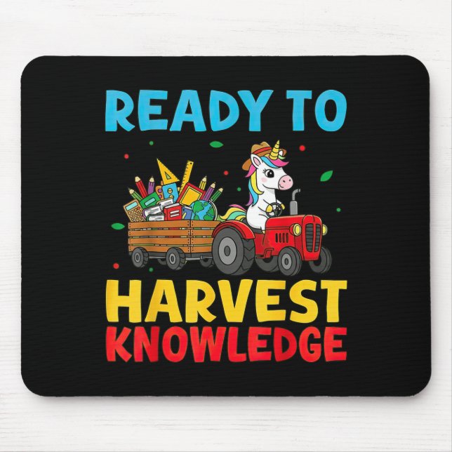 Back To School Unicorn Farming Tractor Farmer Kids Musmatta (Framsidan)