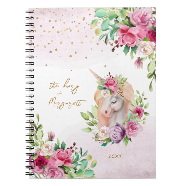 Back to school Unicorn Magic Creature Girl Kids Anteckningsbok (Framsidan)