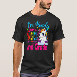 Back to school Unicorn-Redot för Magic 2nd Klass T Shirt
