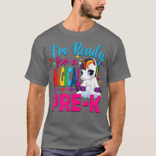Back to school Unicorn-Redot för Magic Pre K T Shirt