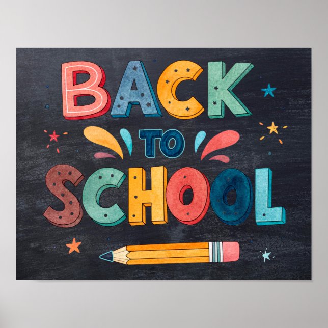 Back to school-utskrivbar Poster signatur (Framsidan)