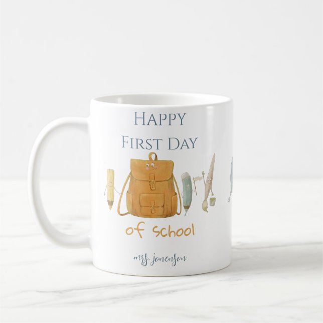 Back to school vänner kaffemugg (Vänster)