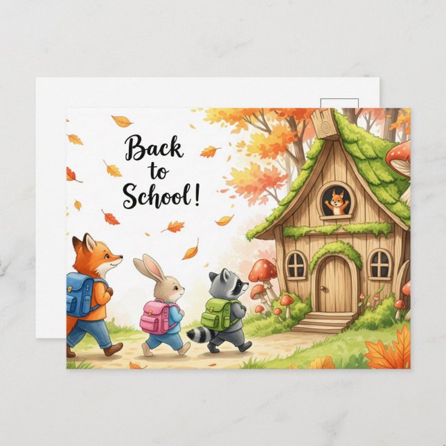 Back to school vänner vykort (Fram/baksida)