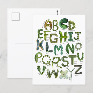 Back to school Veggie Alphabet - Ät dina Gröntar Vykort