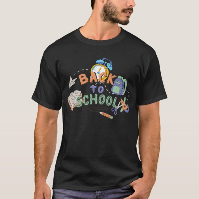 Back to school Vibes-Coola Student Aestetisk desig T Shirt (Framsida)