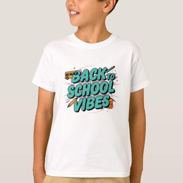 Back to school Vibes Funny T Shirt (Framsida)