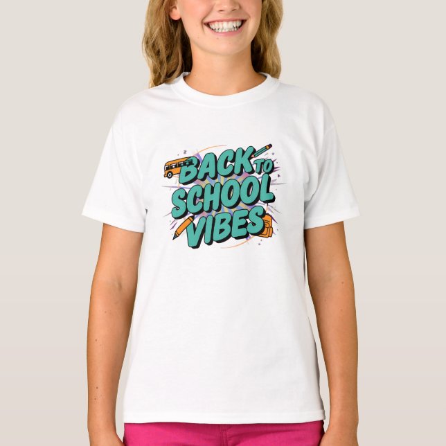 Back to school Vibes Funny T Shirt (Framsida)