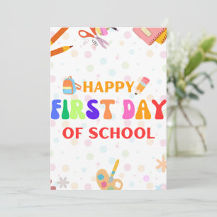 Back to school Vibes Lycklig första skoldag i Inbjudningar