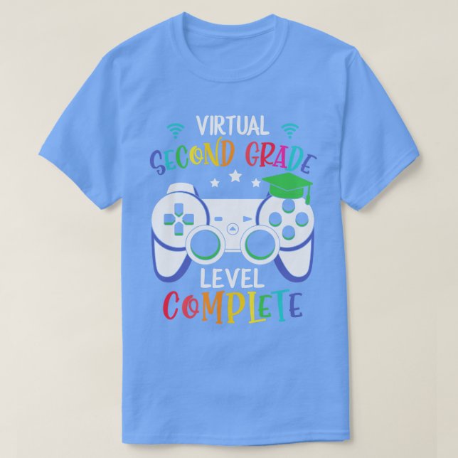 Back to school-virtuella andra klassen-nivån fulls t shirt (Design framsida)