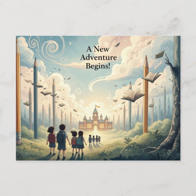 Back to school vykort (Framsida)