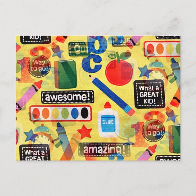 back to school vykort (Framsida)