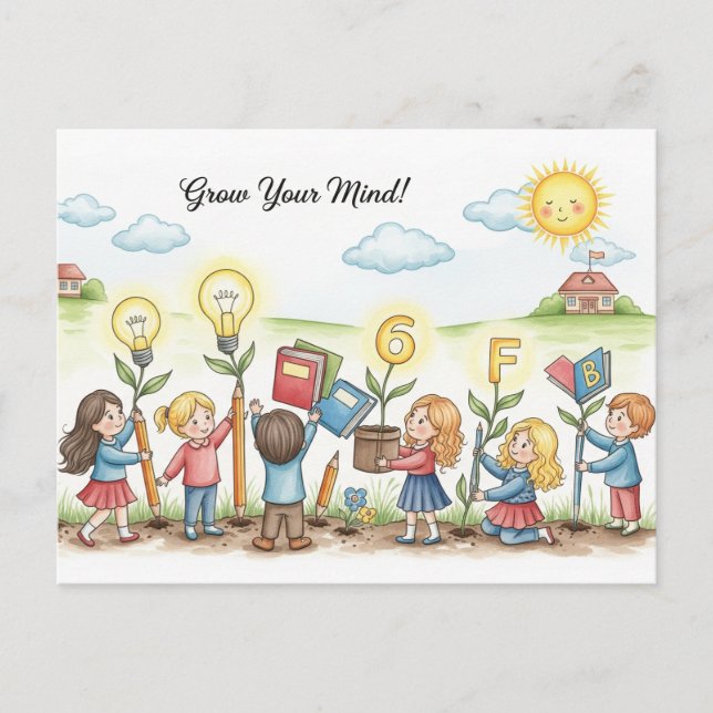 Back to school vykort (Framsida)