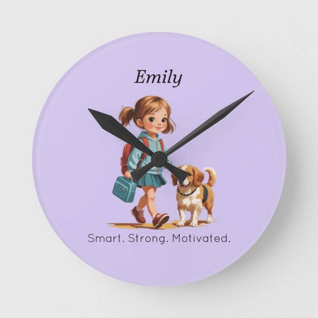 Back to School Wall Clock – Personalized Rund Klocka (Framsida)