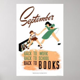 Back to school Work 1940 WPA Poster